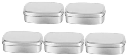 Garneck 5er-Box Balsam-Box Reise-seifenkiste Anti-seifenhalter Seifenbehälter Aus Metall Reiseetui Für Stückseife Leere Lebensmittelqualität Aluminium Quatratische Kiste