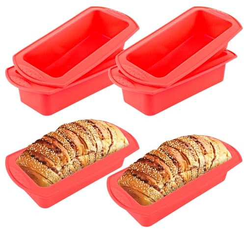FWEEK 6 Stück Brotbackform Silikon Backformen, 27x13x6.5cm Kastenform Silikon, Antihaftende Kastenform Kuchen, Backform, Silikonbackform für Kuchen und Brote