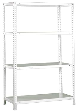 PROREGAL Schraubregal Panda MID | HxBxT 150x90x50cm | Fachlast 100kg | Weiß | Regal Standregal Werkstattregal Lagerregal Kellerregal