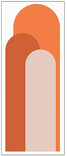 Vaguelly Autocollant Mural Géométrique Moderne en Pvc Autocollant et Amovible pour Décoration de Chambre et Maison Couleur Orange