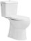 Vater Bagno Completo con Tubo Flessibile Incluso - WC Completo con Sistema Rimless Antibatterico - Vater Bagno con Coperchio Rigido - Vaso WC Scarico a Parete - WC con Scario Verticale