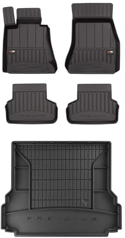 MOTOS Satz Gummifußmatten und Kofferraummatten passend für BMW 5er G31 2017-2023 Kombi, passt Nicht für Hybrid (HEV) Verbessern Sie Ihren Reisekomfort mit Antirutschmatte Auto 3D- Allwetter fußmatten