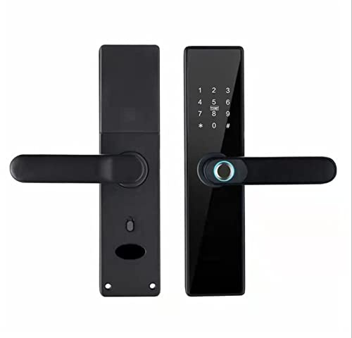KUMIAN Smart Lock, TT Lock Electronic Lock Smart Door Lock Fingerprint Lock Password IC Card Key For Smart Home,for Bedroom Hotel Office Apartment(22x235 6072,Nero)