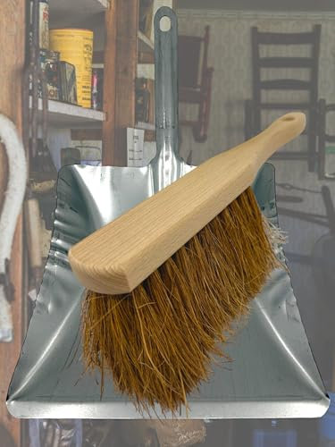 Set MAAJ Werkstatt KEHRGARNITUR HANDFEGER 28 cm KOKOS ÖLFEST & Schaufel VERZINKT - VEGAN