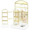 Mulaibdin Jewellery Stand, Jewellery Organiser Stand with Metal Frame, Necklace Bracelet Holder, Earring Storage Organiser, Sturdy Jewellery Holder Display for Gift, Selling,Home Decor (Gold)