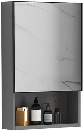 Moderno Alluminio Bagno Medicina Cabinet con Specchio per Camera Da Letto Soggiorno e Toilette Grå 50cm/19in