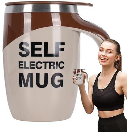 ycezw Automatic Mixing Mug, Auto Stirring Coffee Mug - Magnetic Electric Mixing Cup with Lid | Stainless Steel Travel Mug, Auto Stirring Mug