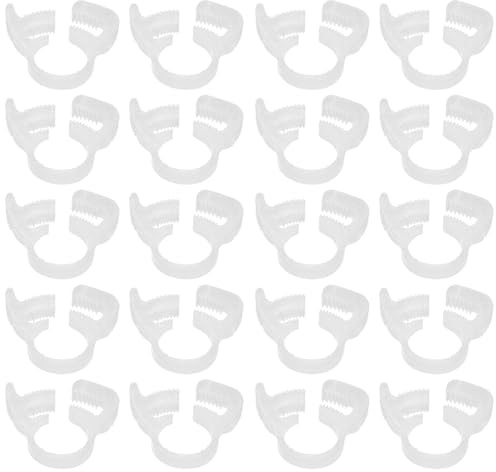 M METERXITY 20-Pack Double Gripping Nylon Hose Clamps, 5/16 7.6-8.5mm Double Snap Grip Adjustable Ratcheting Clamps for Connecting/Fastening/Sealing Hose/Pipes/Tubing Clamp [White]
