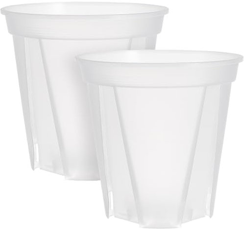 Macetas de plástico transparente de 12 pulgadas para orquídeas, paquete de 10 macetas para plantas, macetas transparentes para orquídeas para jardinería interior
