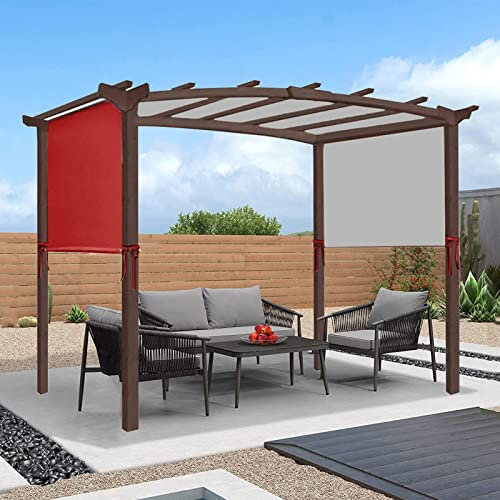 Copertura impermeabile per pergola con 4 cinghie di fissaggio per struttura curva universale di ricambio per gazebo in beige 3 x 2,4 m