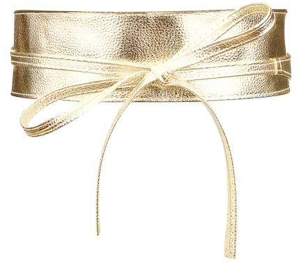 Ceinture Obi pour Femme, Ceinture Cuir Souple Large Bande Ceintures Vintage Elastique Lier Accessoire Élégant et Ajustable en Valeur Votre Silhouette pour Robes et Hauts Haute Qualité (Or)