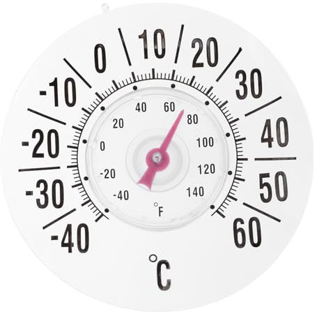 HEMOTON Fensterthermometer Mit Großer Saugnapf Traditionell Analoge Temperaturanzeige Präziser Raum Außenmesser Für Fensterbefestigung Haus Büro Babyzimmer Gewächshaus