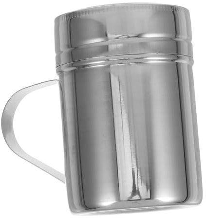 BUGUUYO Lata de polvo de acero inoxidable de harina salero y pimentero de metal agitador de condimentos plumero saltadores salero de acero inoxidable Silver