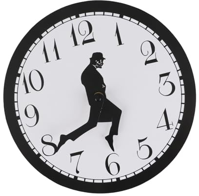 BAFOVY 10 -Zoll -Neuheit Wanduhr, Lustige Gehen Stille Uhr mit Langem Zeigerdesign, Materialien für Home Office Decor, Acrylplastikkanzel und Zifferblatt, Farbdruck, Einfach