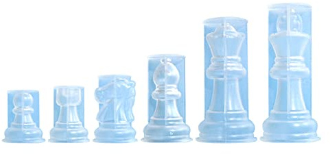 Moldes de ajedrez epoxi, moldes grandes de silicona para ajedrez, piezas de ajedrez, suministros para hacer arte