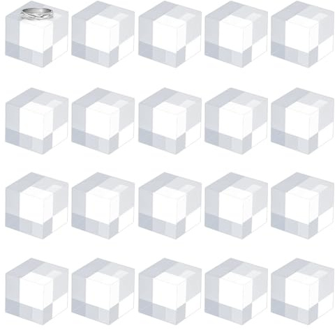 OLYCRAFT 20pcs socle D'Affichage en Acrylique Carré de 2.5x2.5x2.5cm Présentoir Carré Transparent pour la Maison le Magasin les Bagues les Bijoux les Accessoires les Aliments les Fêtes L'Artisanat