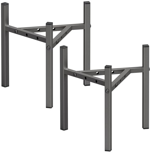zqiliboyi Soporte para plantas de interior y exterior, paquete de 2 estantes ajustables de metal, soporte para plantas de hierro, para macetas de 20 a 30 cm, decoración de esquina para patio, jardín