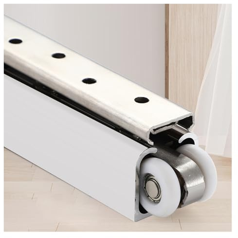 Invisible Sliding Door Kit Track Rail, Customizable Hideaway Pocket Door System for Internal Ceiling Wall Mount Bifold Bypass Doors