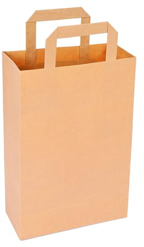 verpacking Papiertragetaschen 28 x 22 x 10 cm Braun [Größe und Farbe wählbar] Geschenktüten Einkaufstüten biologisch abbaubar Einzelhandel 250 Stück