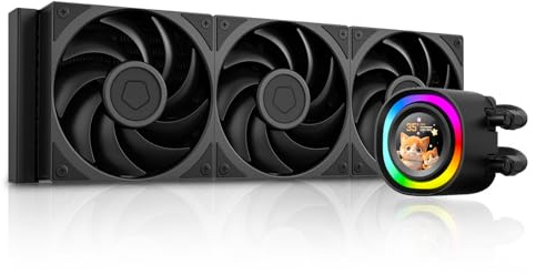 ID-COOLING FX360 LCD PE – 360mm AIO Liquid CPU Cooler with 1.48″ Full-Color LCD Display, 350W TDP, 3×120 mm High-Airflow Fans, Intel LGA1851/1700 & AMD AM5/AM4 Support