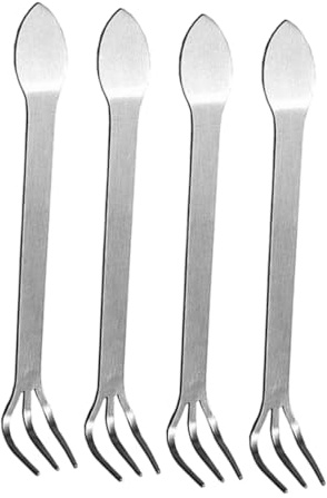 AKOOSY Mini Rastrelli Da Giardino in Acciaio Inox 4 Pezzi Per Bonsai e Orto, Attrezzo Manuale Versatile Per Diserbo, Allentamento e Pressatura Terreno in Spazi Ristretti