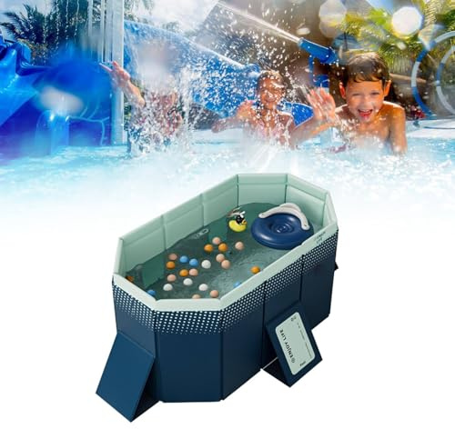 ZXINXIN Piscina para Perros Piscina para Perros y Gatos, Piscina para Perros Piscina Infantil Bañera para Perros Piscina Plegable con PVC Antideslizante, para niños y Perros Gatos 160cm
