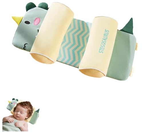ergonomisches kopfkissen, Abnehmbar Kopfstützkissen gegen Plattkopf, Atmungsaktiv Kissen, Lagerungskissen, Schlafkissen, Anti-Roll Pillow, Formgebende natürliche Buchweizenfüllung (Grün)