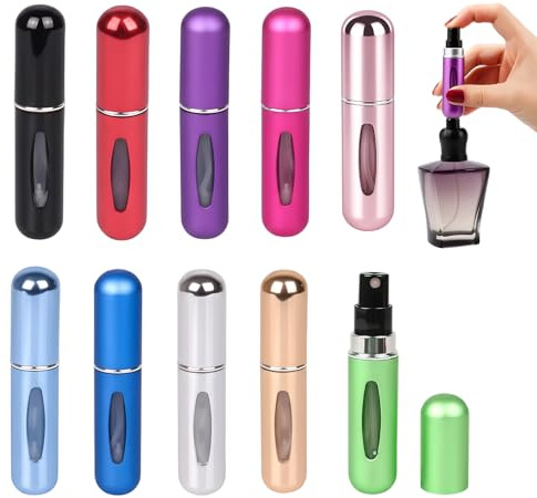 ZVBRSKM Parfum Zerstäuber für Unterwegs, 10 Stück 5 ml Nachfüllbare Parfümzerstäuber, Reise Parfüm Abfüller, Perfume Travel Bottle Leicht und Kompakt und immer dabei zu haben