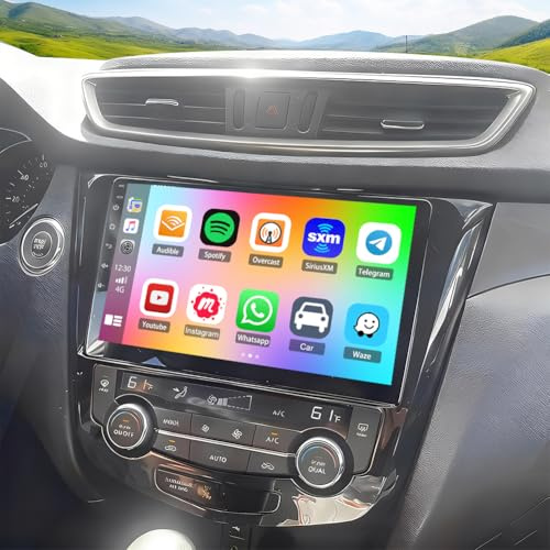 Android 14 Car Stereo for Nissan X-Trail 2013-2018 with CarPlay Wireless Android Auto Head Unit 2 Din Car Radio 10 Inch HD Touch Screen GPS WiFi FM RDS Bluetooth SWC Mirror Link Backup Camera