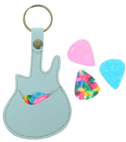 GARVALON Gitarrenplektren Etui 1 Satz, Tragbar, Blau, PU für Performance | Gitarrenplektren, Leicht zu Verstauen, Angenehmes Griffgefühl, Passend für Akustik und E-gitarre