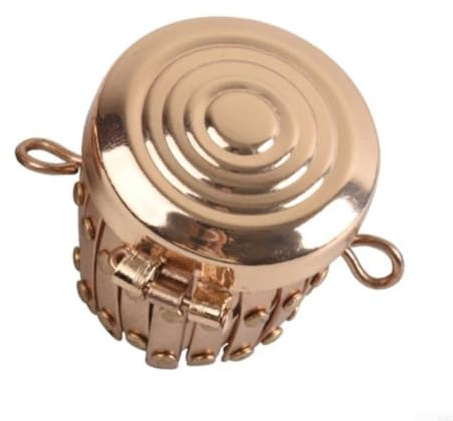 ZAMETTER Mini flasque porte-monnaie compact et pliable en alliage avec fermeture rétractable et ouverture dorée pour le rangement portable et les petits accessoires (doré)