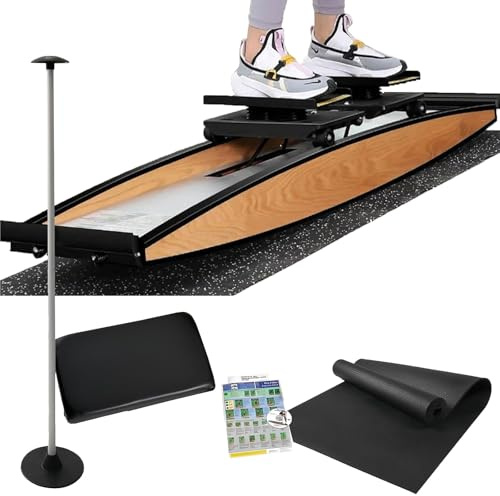 ZEEKYFOR Indoor-Skisimulator, 3D-Crosstrainer, Skitrainingsgerät, Einstellbarer Widerstand, für Das Training Von Taille, Bauch und Beinen