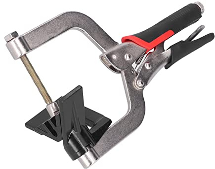 Hamwesh Abrazadera de Esquina de 90 Grados, Material de Acero con Alto Contenido de Carbono, Posición de Control Preciso, 25 Cm de Largo, 15 Cm de Ancho, 8 de Apertura Máxima, para Carpintería,