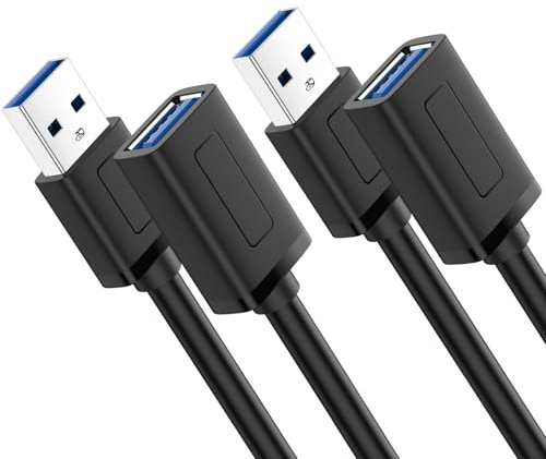 Vancle 2-PACK USB 3.0 Extension Cable 1M, USBA Male to A Female Cable USB Extension Lead High Speed Data Transfer Compatible for Printer, Scanner, Camera, Keyboard, Card Reader, Hard Drive, USB Disk