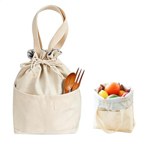 shengxinym Bolsa Termica Porta Alimentos Bolsa Comida Trabajo,6.8L Lancheira Termica,Lunch Bag para Oficina Pícnic Colegio Camping,Impermeable y Antiincrustante Bolsillo Múltiple,Blanco