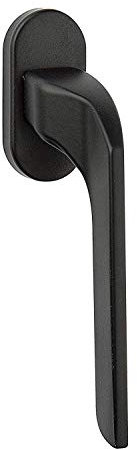 Gedotec Moderno Ventana Oliva Manilla Negro en Roseta Oval - Aloe | Drehkipp-Rasterolive sin Cilindro de la Cerradura | Acero Inox Mate | 1 Pieza - Diseño Fenster-Beschlag para Holz-Fenster