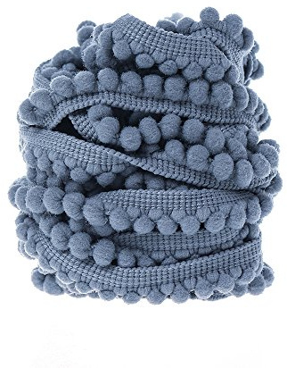 Yalulu 10 Yards Mini Pompons Haarball Ball Lace Spitze Trim Band für Kleidung DIY Fertigkeit und Dekorieren Nähen Zubehörteil (Grau)
