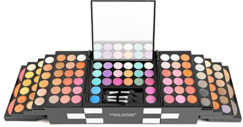 JasCherry 148 Colores Sombra De Ojos Paleta de Maquillaje Cosmética - Incluye Corrector, Blush, Polvos Compactos, Polvo de Cejas y Brillo de Labios