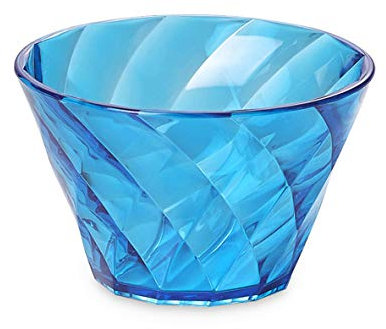 Omada Design Schüssel für die Küche mit Diamantwirkung aus Durchsichtigen Acryl. Durchmesser 8 cm Fassungsvermög 17,5 Cl. Made in Italy, Stapelbar und Spülmaschinenfest, Linea Diamond, Türkise Farbe