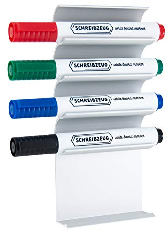 CARRYMATE Prinker Whiteboard-Organizer – magnetischer Stiftehalter aus hochwertigem Aluminium für Whiteboard-Marker mit integriertem Schwamm-Halter – Stiftebox für Magnet-Tafel, Magnetwand & Flipchart