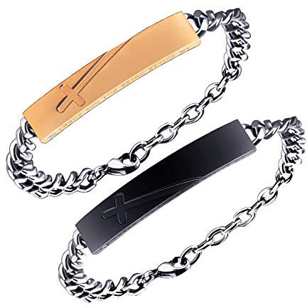 WANGLXTC Mode Paar Titan Stahl Armband, Herren Frauen Persönlichkeit Handgelenk Poliert Panzerkette, Exquisiter Schmuck Armreifen Geschenk Exquisit, A
