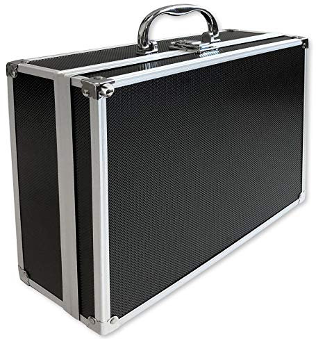 ECI® Aluminium Koffer Schwarz mit Würfelschaum Leer-Koffer Alukoffer Alu Box Werkzeugkoffer LxBxH 300 x 250 x105 mm