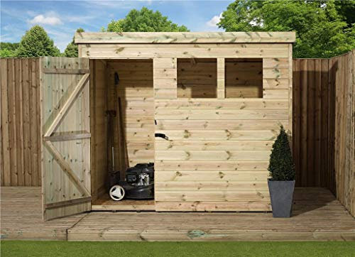 Empire 1500 Pent Garden Shed 7X4 SHIPLAP T&G PRESSURE TREATED 2 WINDOWS DOOR LEFT