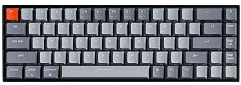 Keychron K6 Bluetooth 5.1 Wireless Mechanical Keyboard with Keychron K Pro Brown Switch/LED Backlit/Rechargeable Battery, 68 Keys Compact Keyboard Compatible with Mac Windows
