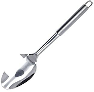 Fackelmann 670430 Cuillère à servir ovale, cuillère pour servir inox, cuillère plate pour le service, Acier inoxydable, Argenté, 32,1 x 7,2 x 1,6 cm