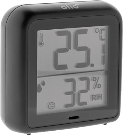 Thermomètre hygromètre intérieur + capteur - noir - Otio