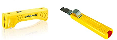 Jokari 30400 Outil à dégainer et dénuder Polyvalent, Jaune & 10282 Couteau à dégainer, Jaune