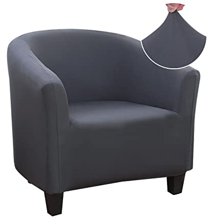 Jaotto Sesselschoner Sesselhusse Stretch Sesselüberwürfe Sofabezug Elastisch Sofabezug Sesselbezug Sesselschoner Waschbar Entfernbar für Clubsessel Cafe Stuhl Sessel Loungesessel(Grau,1 Stück)
