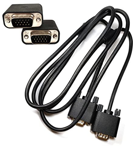 Powersell srls Cavo Video 1.5 m / 5 Piedi VGA a VGA Maschio Connettore Cavo VGA Adattatore per Computer PC Laptop Monitor Schermo Proiettore Porta VGA