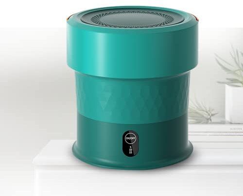 PanHuiWen Pliable Mini Lave Linge Pas Cher Ultrasonique Petite Machine à Laver Mini 13L pour Les Voyages d'affaires des Appartements de Camping,Green-Base